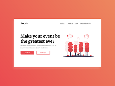 Landing Page adobe xd event flat design gradient homepage landing page organizer planner ui ux webdesign