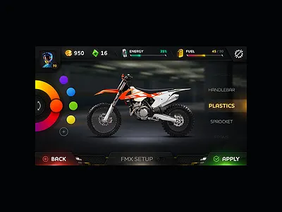 TiMX Mobile Game Ui mobileui motocross uiux