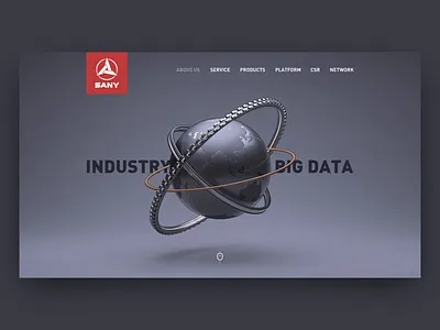 Webpage-SANY animation 3d animation bigdata design earth homepage illustration industry web