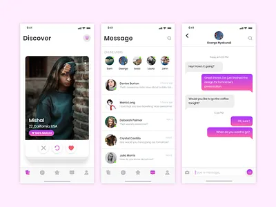 Dating app ui app ui dating dating app design find match interface match message type ui
