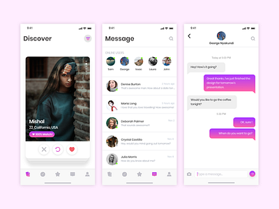 Dating app ui app ui dating dating app design find match interface match message type ui
