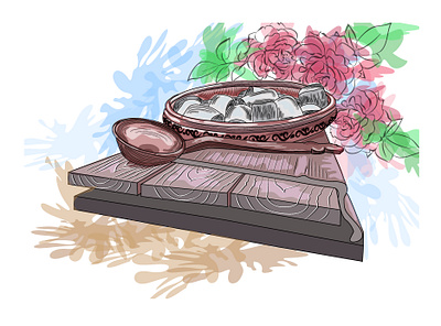 Monument to Poltava Galushka city design galushka galushka illustration rendering sketch vector watercolor