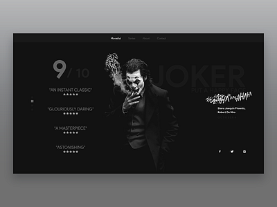 Joker black film homepage imdb joaquin phoenix joker movie netflix review ui ux web website white