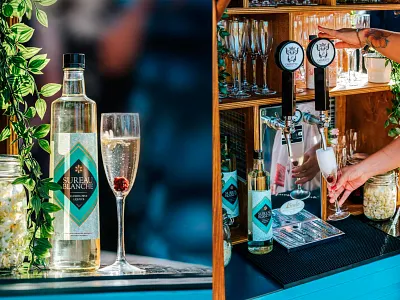 Sureau Blanche Elderflower Liqueur alcohol alcohol packaging bottling branding design elderflower labeldesign liqueur liquor logo packaging packaging design typography vector