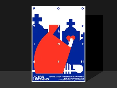 Poster for Footprints #31 graveyard heart music poster skeleton