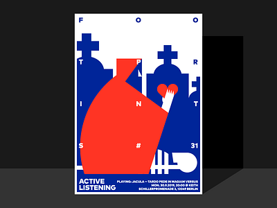 Poster for Footprints #31 graveyard heart music poster skeleton