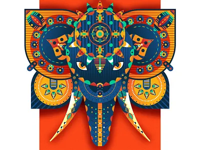 Elephant abstract design dribbble follow gfxmob graphic graphicdesign illustration shot vector