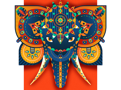 Elephant abstract design dribbble follow gfxmob graphic graphicdesign illustration shot vector