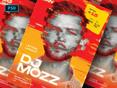 Guest DJ Flyer Template club dj flyer glitch graphicriver nightclub party photoshop poster techno template urban