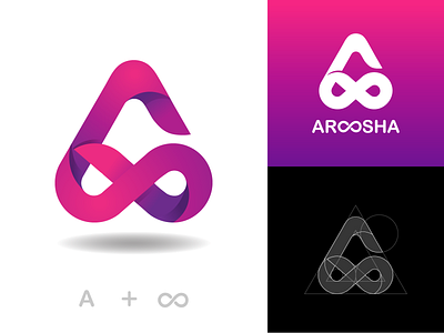 Aroosha logo aroosha brand branding infinite logo logo design vector طراحی لوگو لوگو