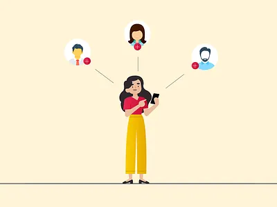 Referral Girl Vector Art Design Illustrator 2d app art cartoon character digital art flat girl graphic illustration invite landing ui vector