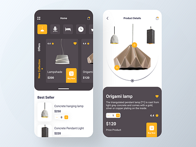 Lamp product app app concept app ui design ecommerce home screen ios app ios app design lamp minimal app lamp mobile app lamp shop modern ui product design shopping app ui ux