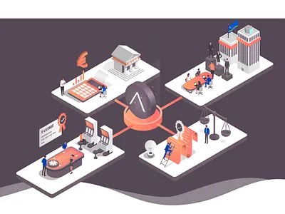 Allyant Group Website Header branding illustration web