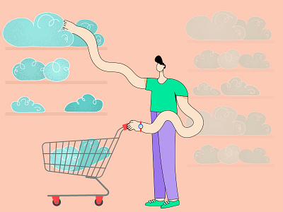 Buy more icloud character cloud design flat icloud illustrator iran shopping shopping basket vector