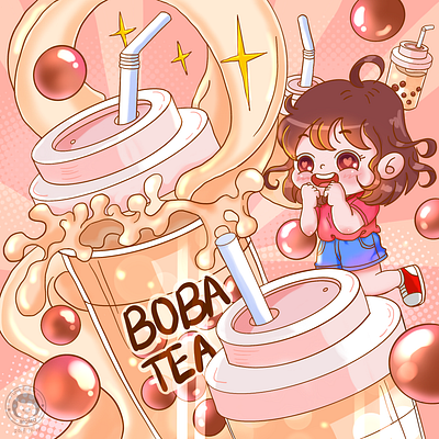 MIKE TEA boba tea ipad 品牌 插图 星座 的photoshop
