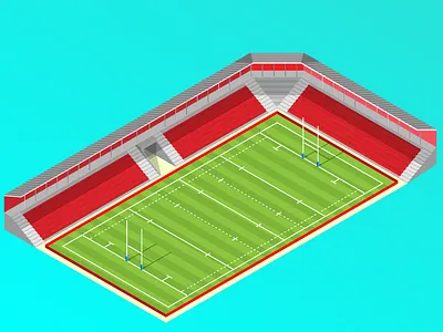 Rugby Stadium 2019 design field geometic illustration isometric japan2019 pitch rugby stadium worldcup