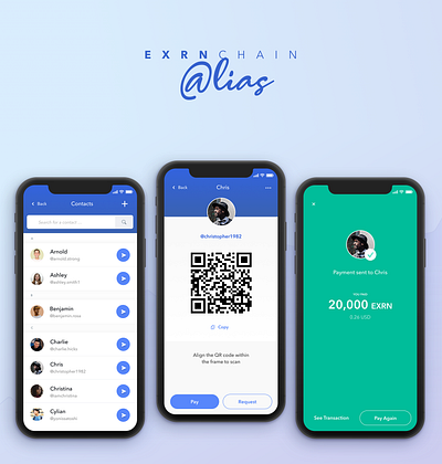 EXRN Alias atomicswap blockchain crypto wallet cryptocurrency payment app