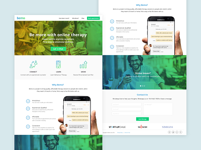 Bemo LandingPage landing page design medical design onepage website therapy website design
