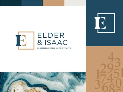 Elder & Isaac Accountants Brand accountant blue branding gold logo marble redesign vector