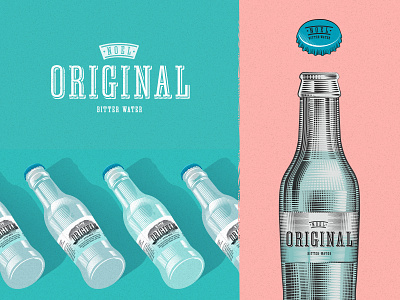 Original Tonic bottle cork craft drink illustration original tonic water