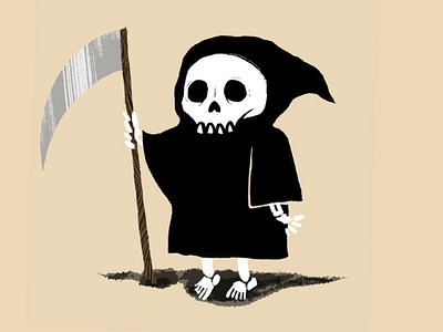 Inktober day 19- death death drawing halloween illustration inktober procreate tiny