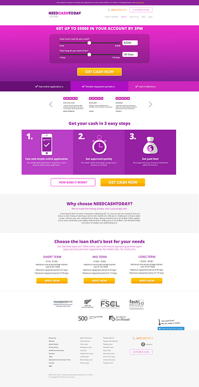 Landing Page for Loan - UI and UX adobe illustrator adobe photoshop calculator html html css jquery landing page loans pixel perfect responsive design ui ux website design