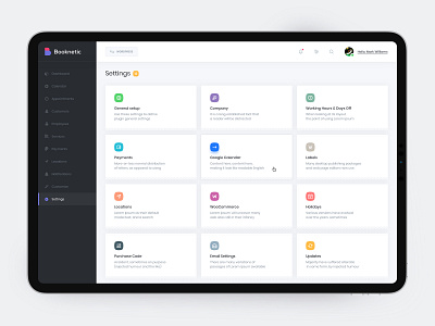 Booknetic - Settings menu appointment azerbaijan baku dashboard interface menu plugin setting settings settings page settings ui ui uielements userexperience userexperiencedesign ux wordpress wordpress design wordpress development wordpress plugin