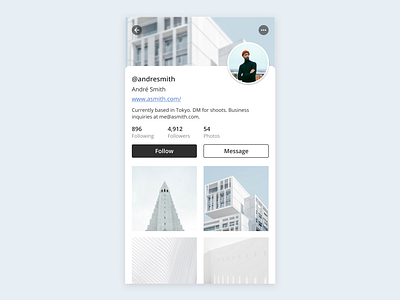 #dailyui006 - User Profile android app dailyui dailyui006 design flat mobile photograph photographer photography ui ux