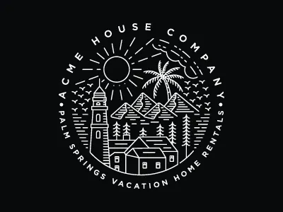 Acme House Company adobe illustrator branding identitas ilustrasi logo merek minimal monoline tipografi vektor