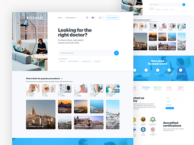 Flymedi Homepage [Compare clinics and book online] book clinics compare doctor flow health home homepage hospital medical medicine patient platform ui ui design ux ux design web web design wireframe