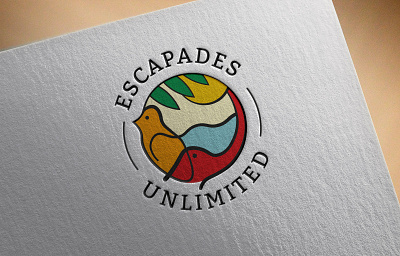 Escapades Unlimited 3 agency beach bird branding color elephant high end logo design premium sri lanka stroke tour tropical