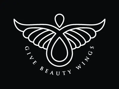 Give Beauty Wings adobe illustrator branding identitas ilustrasi logo merek minimal monoline tipografi vektor