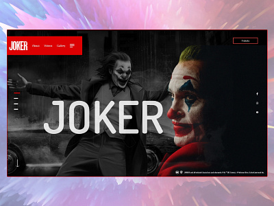 Joker Movie Website (#1 Shot) abdellatief ahq animation big type branding clean dark design grundge illustration joaquin joker logo movie phoenix transition ui ux vector webdesign