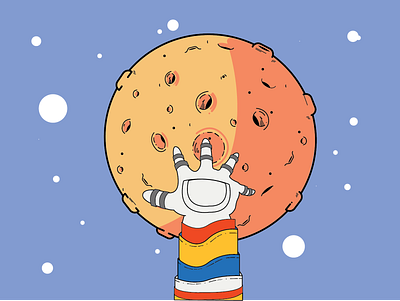 Hand Reaching for planet adobe almost there astronaut hand illustration planet saturday night space stars