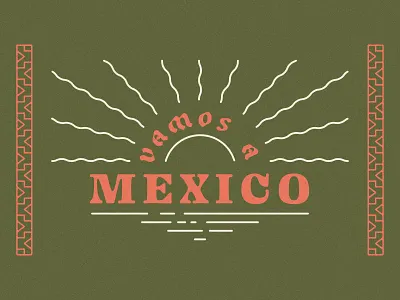 Vamos a Mexico beach line art mexico sun sunset vamos