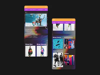 Nike concept UI 2019 adaptive apparel brand brutal brutalism footwear interface mobile mobile app mobile app design mobile ui nike sport ui ui ux uidesign uiux userinterface webdesign