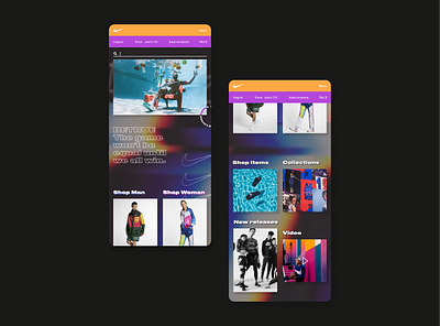 Nike concept UI 2019 adaptive apparel brand brutal brutalism footwear interface mobile mobile app mobile app design mobile ui nike sport ui ui ux uidesign uiux userinterface webdesign