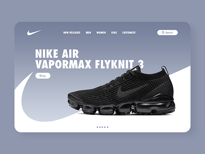 Nike Web Design adobe illustrator adobe photoshop graphicdesign nike webdesign