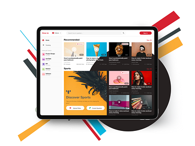Videos - Homepage app design feed home homepage layout minimal platform player recommended typography ui ux video videos visual web website website design youtube