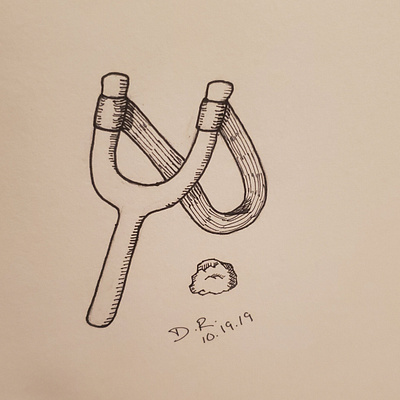 Sling [Day 19 of Inktober] illustration ink inktober inktober2019 pen slingshot