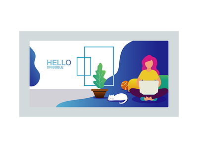 Hello Dribbble animation flat illustration illustrator minimal vector web website