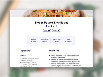 Recipe Website design ui ux web design