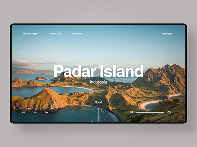 Padar Island branding design desktop identity indonesia minimal padar island tour trip typography ui web web design landing page website