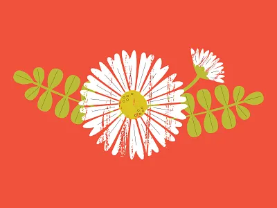Bloom 1 abstract brush design flower flower illustration green greenery illustration illustrator natural elements red texture vector