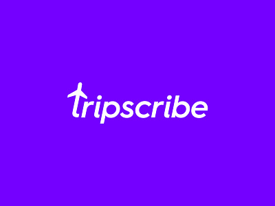 Tripscribe Logo Design airplane app branding flight flight booking identity logo logodesigner logotype plane travel typography wordmark