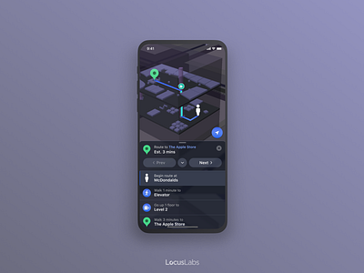 2.5D Navigation Dark Mode 3d apple maps cards dark app dark mode dark ui darkmode google maps interaction ios iphone mapbox mapbox studio mapping navigation theming ui ui design userinterface