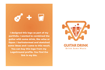 Guitar Drink Logo Design beverage brand identity branding branding design clean combination concept concept design creative design design art drink guitar illustration logo logo design music simple unique logo vector