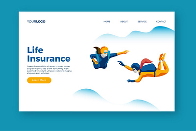 Life insurance page template digital art flat flat illustration illustration insurance landing page life insurance template ui ui design user interface vector vector illustration web page