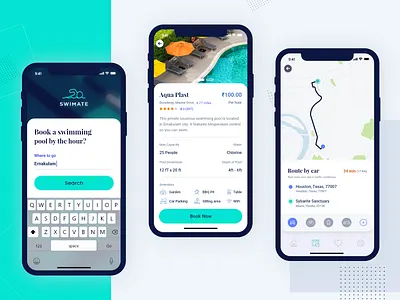 Swimate - #MadeWithAdobeXD adobexd adobexduikit apps behance dribbble interface madewithadobexd minimal swimming ui uiux