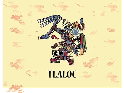 Aztec god Tlaloc artwork aztec illustration vector